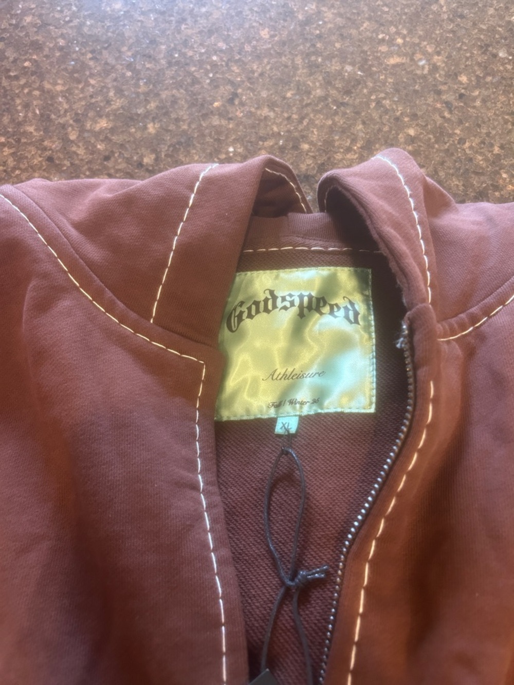 Godspeed Men's Rust Brown Zip Hoodie - XL
